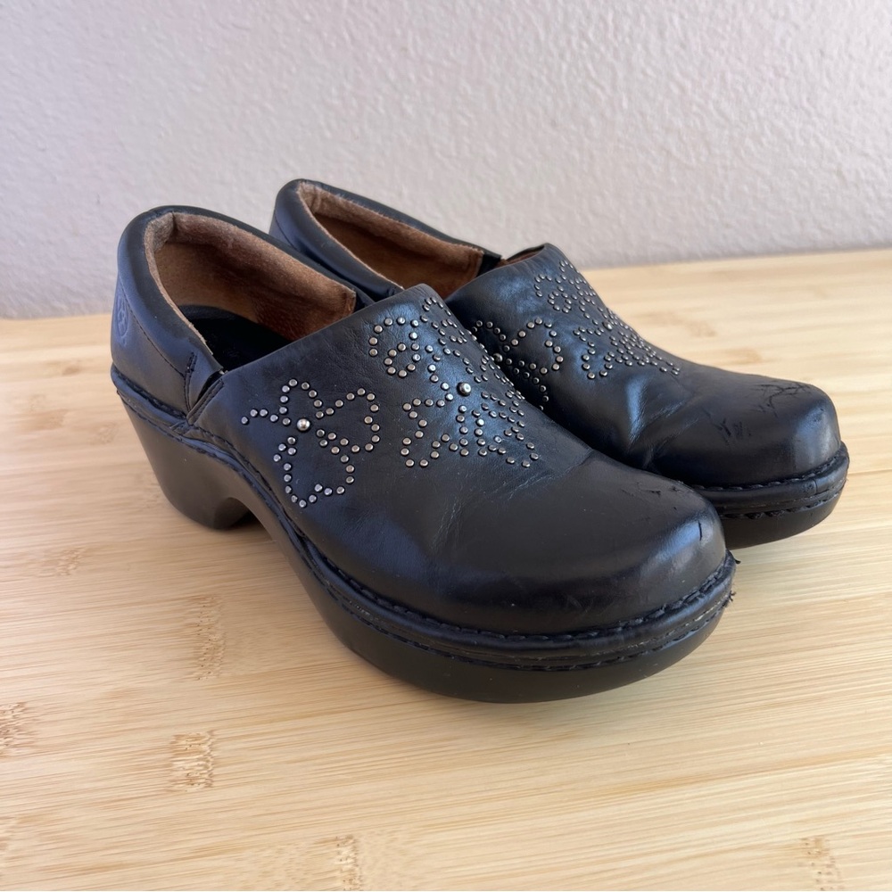 Ariat Women's Strathmore Studded Clogs 7.5  Black Leather 21201 Nurses Casual